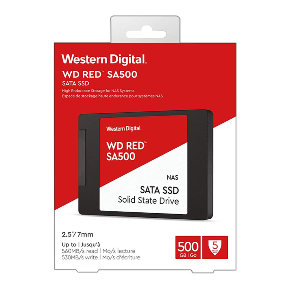 Western Digital 2TB WD Red SA500 NAS 3D NAND Internal SSD - SATA III 6 Gb/s, 2.5"/7mm, Up to 560 MB/s